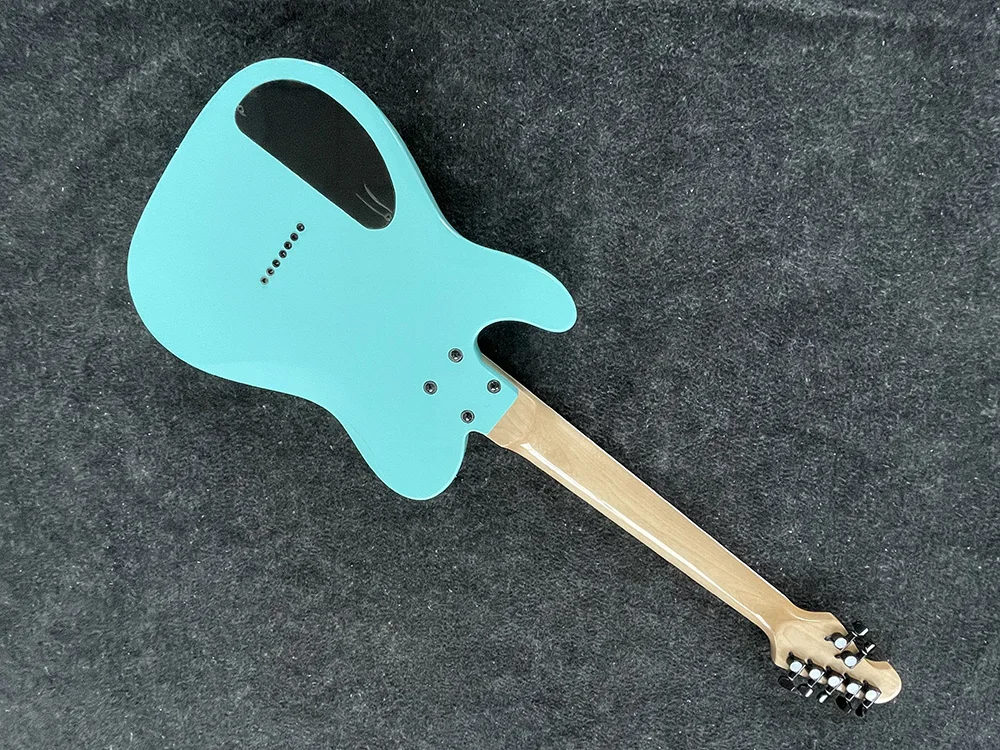 Electric guitar with 7 strings, high quality, seafoam green body, black accessories, can be customized，free shipping