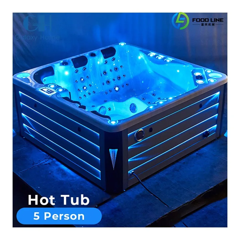 FL Customized Modern Design Acrylic Massage Spa Pool Self-Cleaning Square Freestanding Outdoor Hot Tub Bathtubs Whirlpools