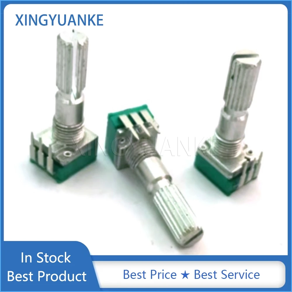 2PCS RK097N Vertical Single 3Pin B5K B10K B20K B50K B100K Step 41 Points Potentiometer Inner Bend Foot Flower Shaft 25MM