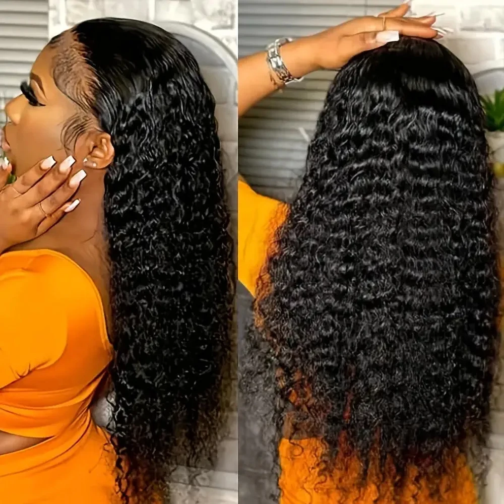 Geeta Transparent Lace Wig 13x6 Human Hair Curly Wigs 30 32 Inch Deep Wave Frontal Wig Pre Plucked 13x4 Lace Front Wig For Women