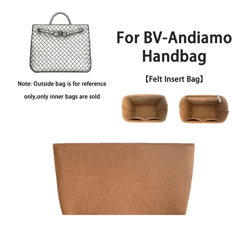 EverToner Multi-Pocket Organizer For BV-Andiamo Handbag Storage The Liner Bag Felt Purse Insert Handbag Liner Bag