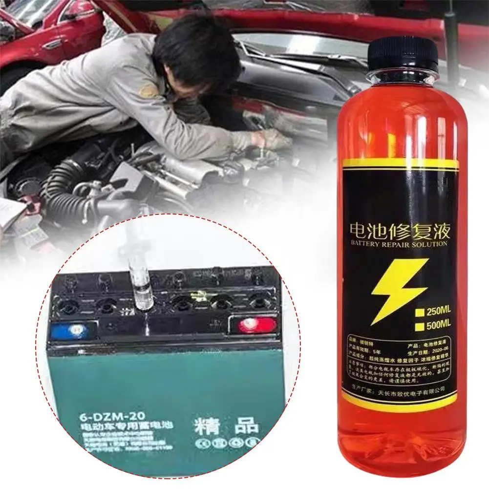 Universal Lead-Acid Battery Repair Fluid 500ML High-Purity Distilled Electrolyte Solution For Electric Car Battery Maintenance