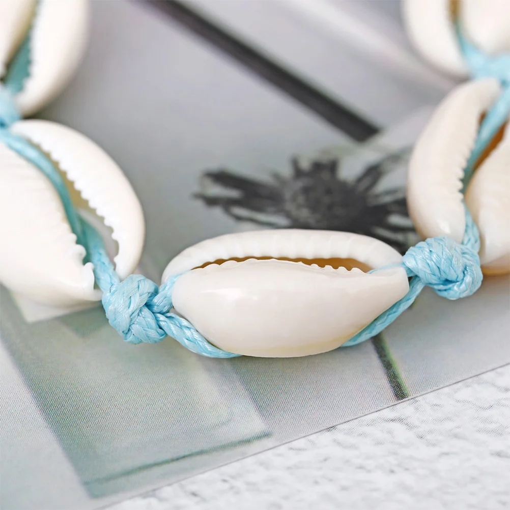 

2Pcs Ankle Decoration Shell Beads Anklet Chain White High Quality Delicate Workmanship Attractive Long Term Use Gift