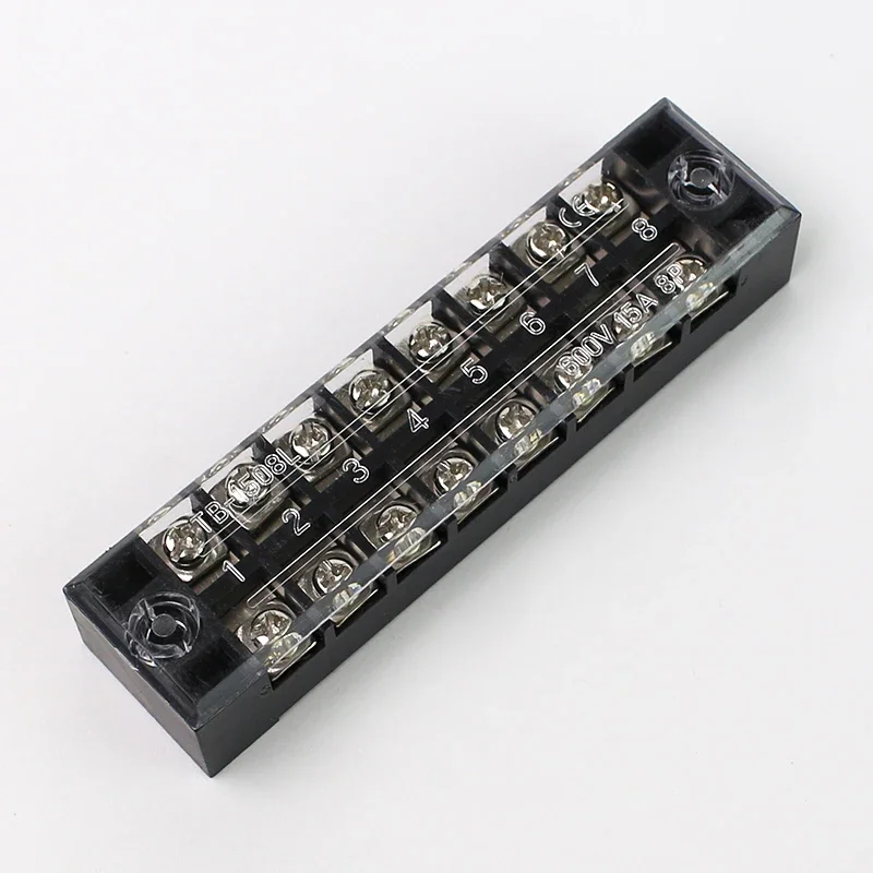 1Pcs 이중 행 스트립 나사 터미널 블록 고정 배선 보드 와이어 커넥터 TB1503-TB1512 15A TB2503-TB2512 25A