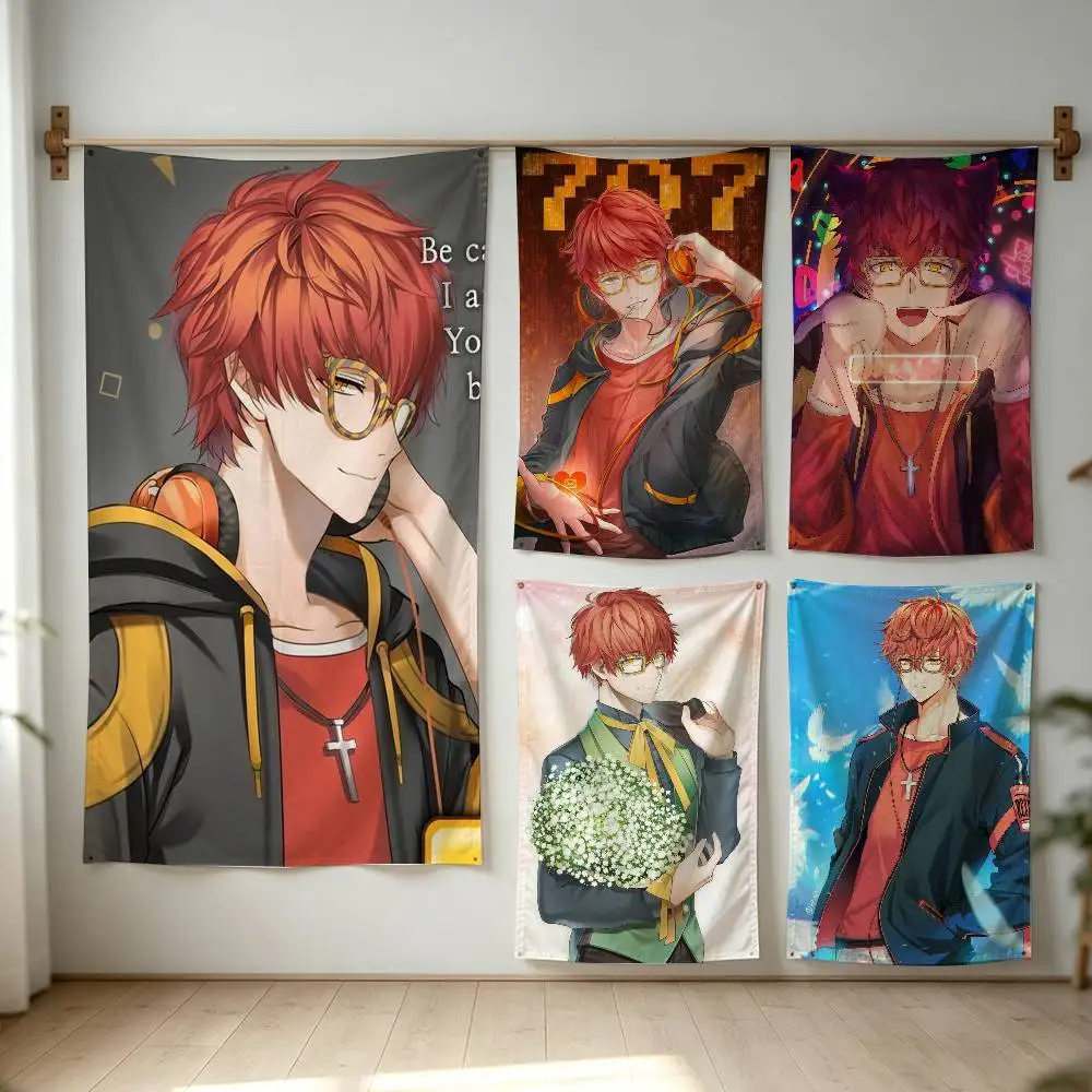 Anime Mystic Messenger Game 707 Flag Digital Printing Banner for Garage Wall Out Door Decoration