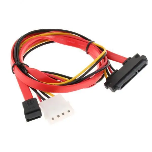 SATA to SATA Data Power Cable 22pin to L4P and 7pin Combo Adapter Cable for Hard Drive and Optical Drive