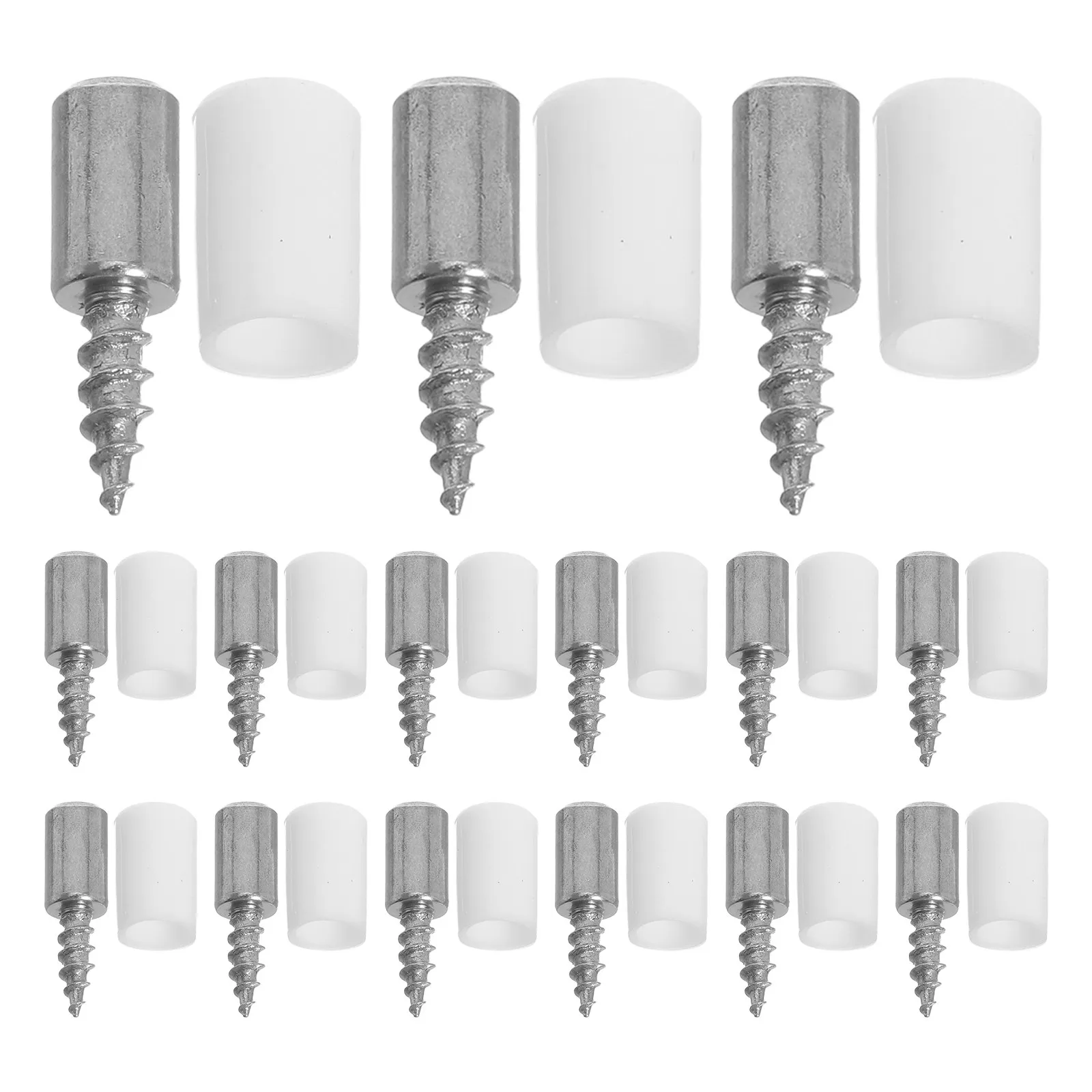 100Pcs Self-Tapping Shelf Pegs Nickel-Plated Metal Cabinet Shelf Pins with Protective Sleeves for Bookcases Kitchen Cupboards