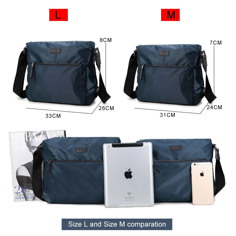 Oxford-Sac à Bandoulière Étanche pour Homme, Sacoche de Grande Capacité pour Loisirs, Bureau, Décontracté, Voyage, X28C