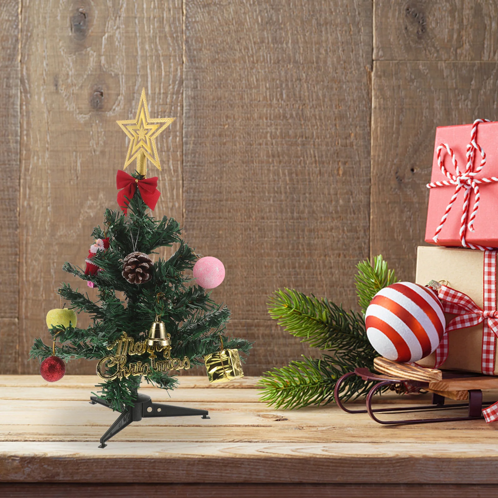 

2 set 2 Sets Mini Christmas Tree Decorations Artificial Pine Trees For Desktop Holiday Tabletop Display Diy Craft Xmas Ornaments