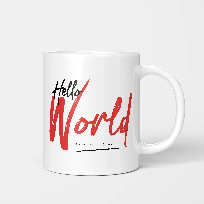 

Creative Office Ceramic Mug Hello Simple Coffee Mugs Adult Use No Lid Single Ear Handle Design Small Style