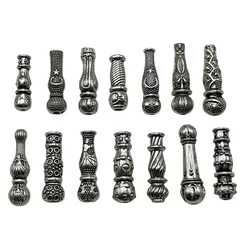 Tapón de cuentas de calabaza de plata tibetana de aleación, Conector de amuleto, collar de flecos de Rosario, accesorios hechos a mano DIY, decoración al por mayor, 29 estilos