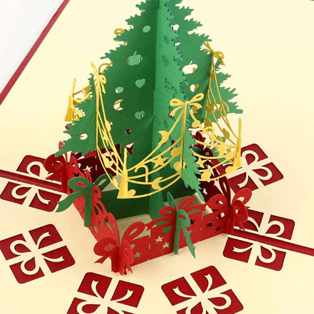 5 Pcs Pop-up Card Greeting Cards Greething Postcards 3d Christmas Three-dimensional