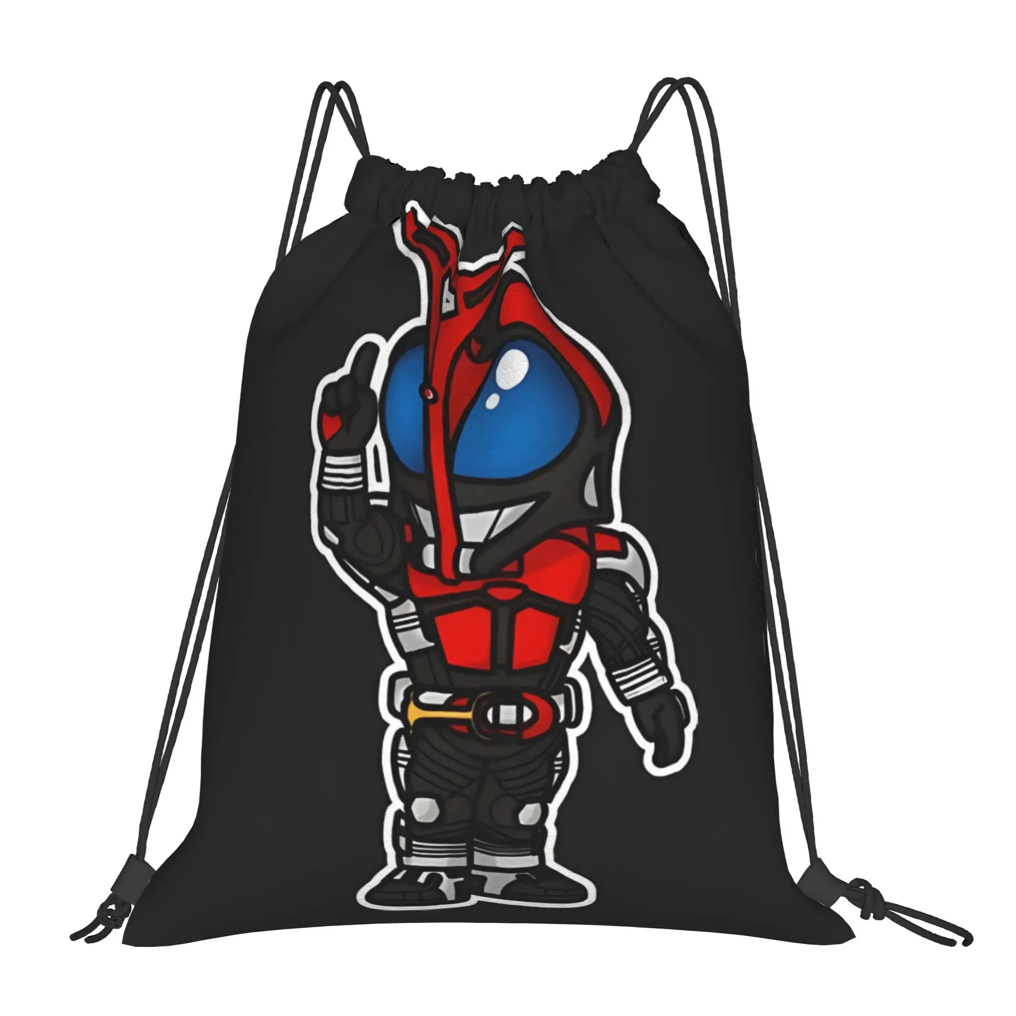 For travel Pouch Kamen Rider Kabuto Chibi Style Kawaii  Kawaii Drawstring Bags Gym Shoe Clothes Storage Teen Portable Rucksack