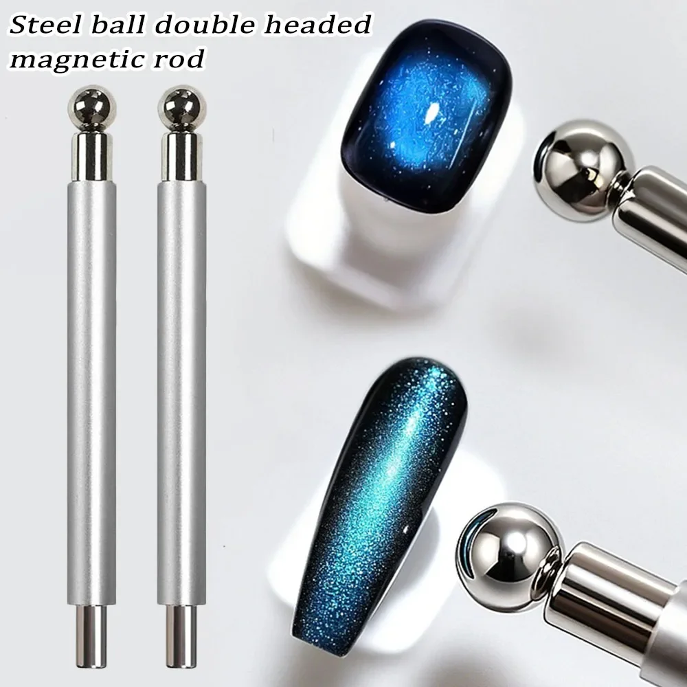 1 Stück runde Stahl-Magnetkugel, Doppelkopf, verdickter Katzenauge-Magnetstab, zylindrischer französischer Magnetstift, magnetisches Werkzeug, Katzenauge