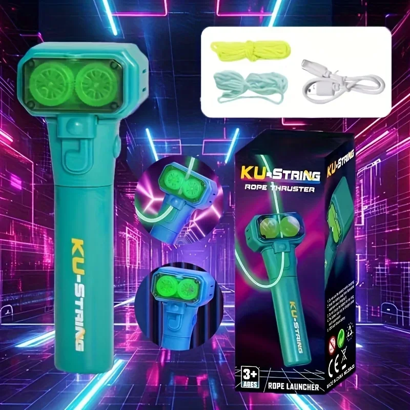 قاذفة حبل مضيئة مع مروحة دوارة - حفلة مضيئة، هيكل قوي ودوران سلس - هدية عيد ميلاد/عيد الميلاد #5