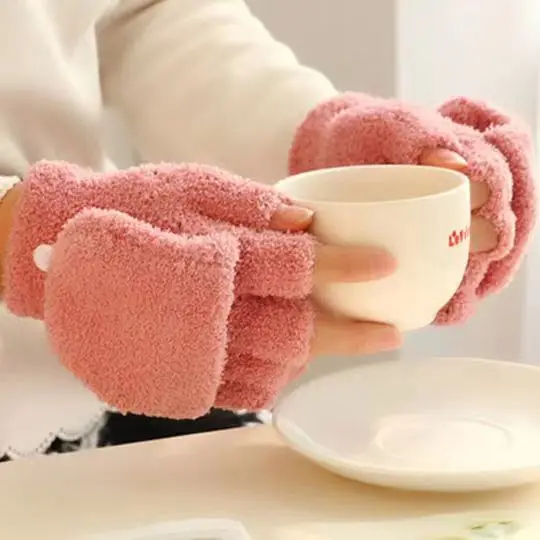 غابي دمية الأطفال قفازات فتاة نصف اصبع الوجه قفاز رسالة A-Z الكرتون القط الدافئة في الهواء الطلق القفازات عيد الميلاد هدايا أعياد ميلاد للأطفال #4