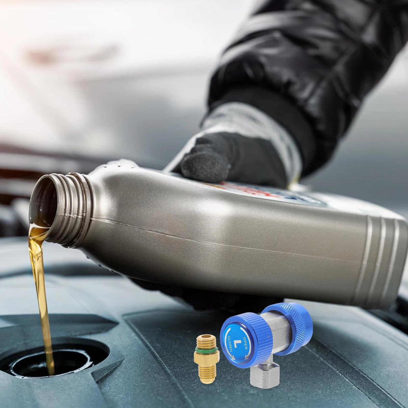

Car Air Connector Car Air Conditioner Adapter Quick Coupler Adapter Fitting Refrigeration System Part Universal Tool for DIY