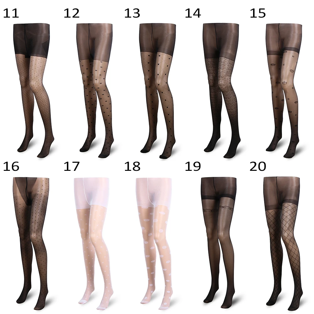 Sexy Damen Strümpfe mit Punktmuster-Stickerei, Dünne Vintage Faux-Tattoo Transparente Strumpfhose, Elastische Damenstrümpfe, Mädchen-Strumpfhosen – Detail 2