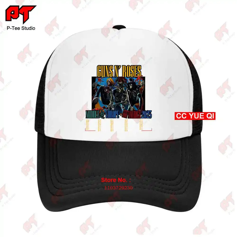 Venta caliente Guns N Rose Music Tour 2023 Fan Gorras de béisbol Gorra de camión SBHX