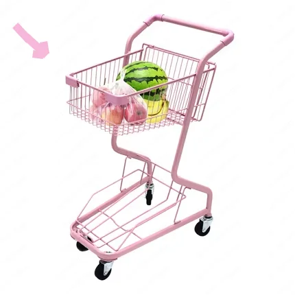 

Pink Market 2 baskets shopping cart with wheels 60L