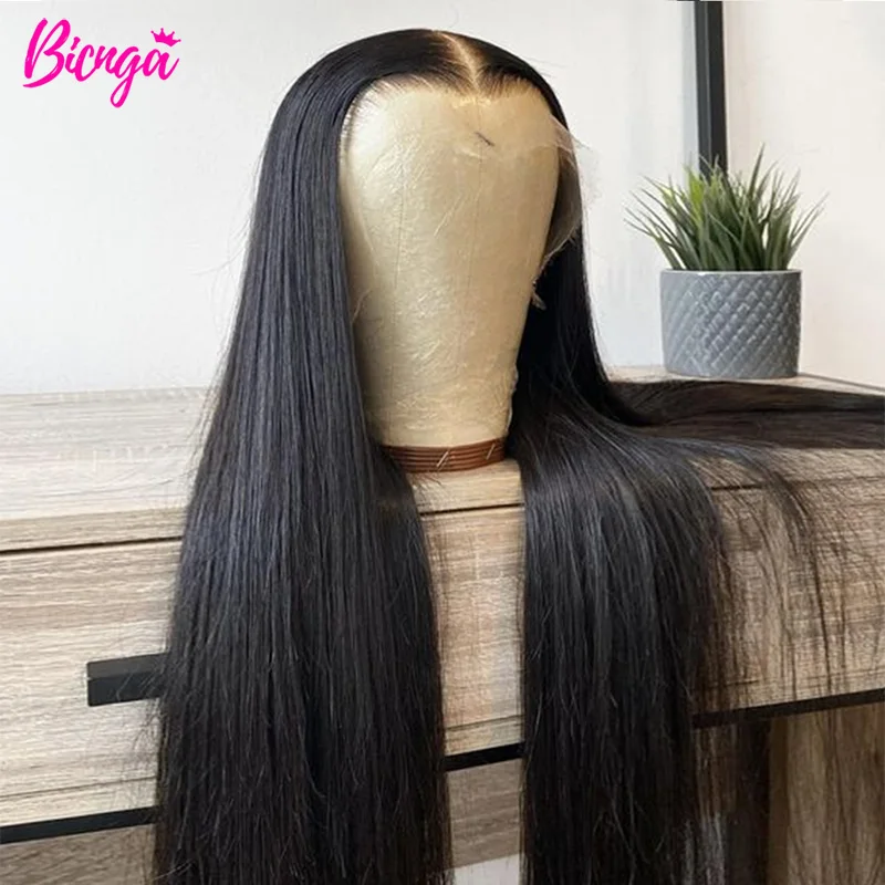 13x4 Straight Lace Front Human Hair Wig Pre Plucked Brazilian Human Hair Wigs for Women Long Thick Hair Wig