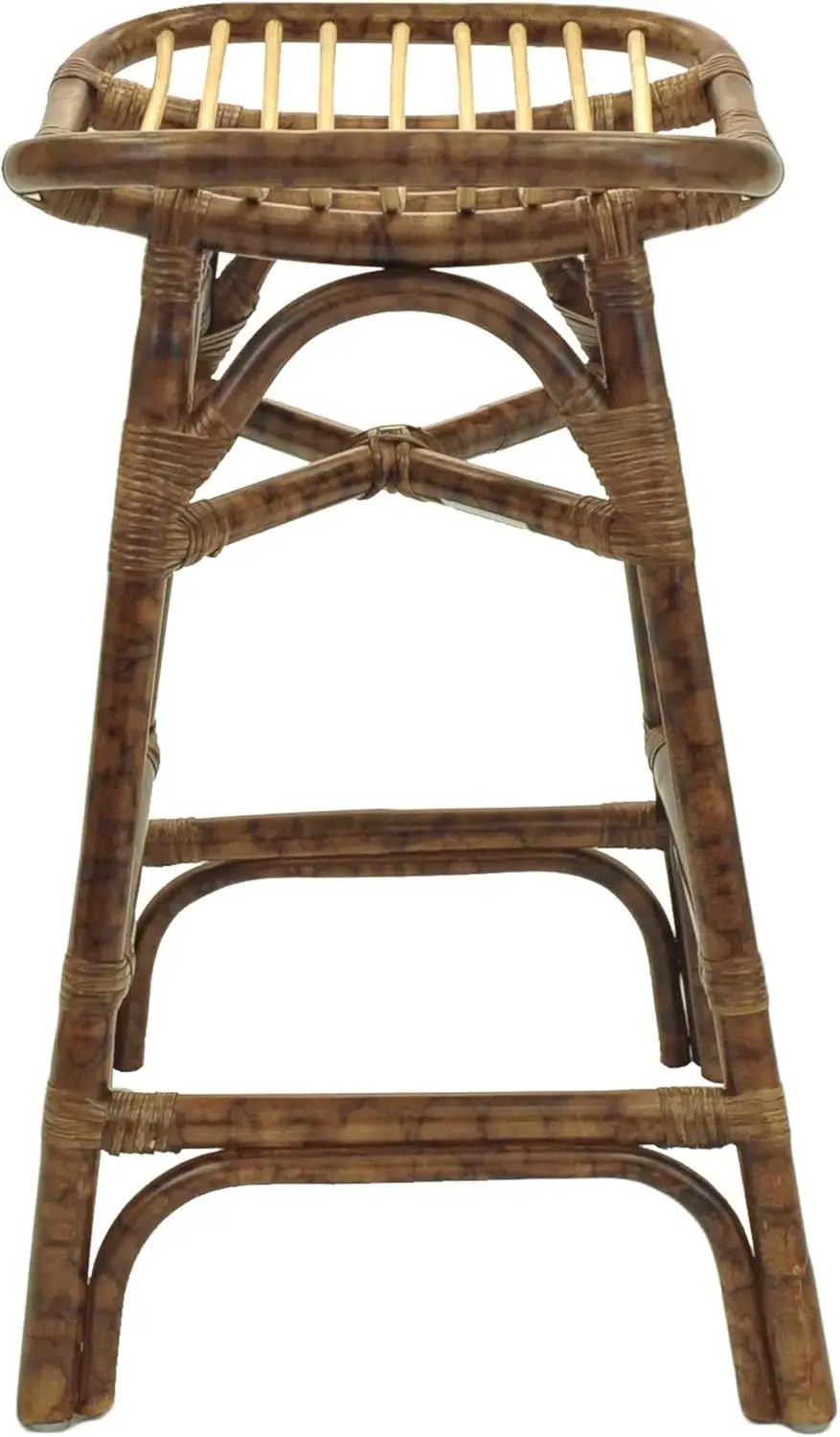 New Pacific Direct Beyla Rattan Backless  Counter Bar & Counter Stools, Marble Brown