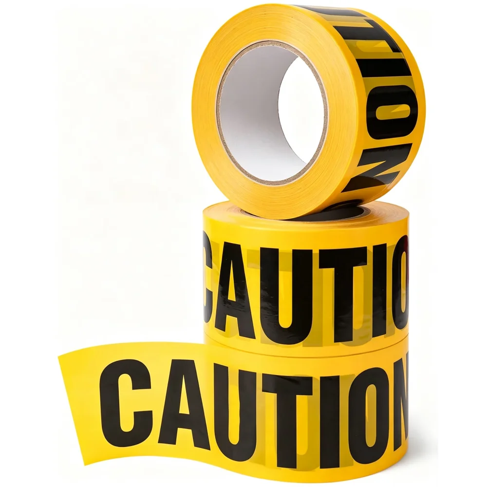 100FT Premium Yellow Caution Tape, Halloween Decoration & Warning Tape for Party, Haunted House & Indoor Outdoor Use