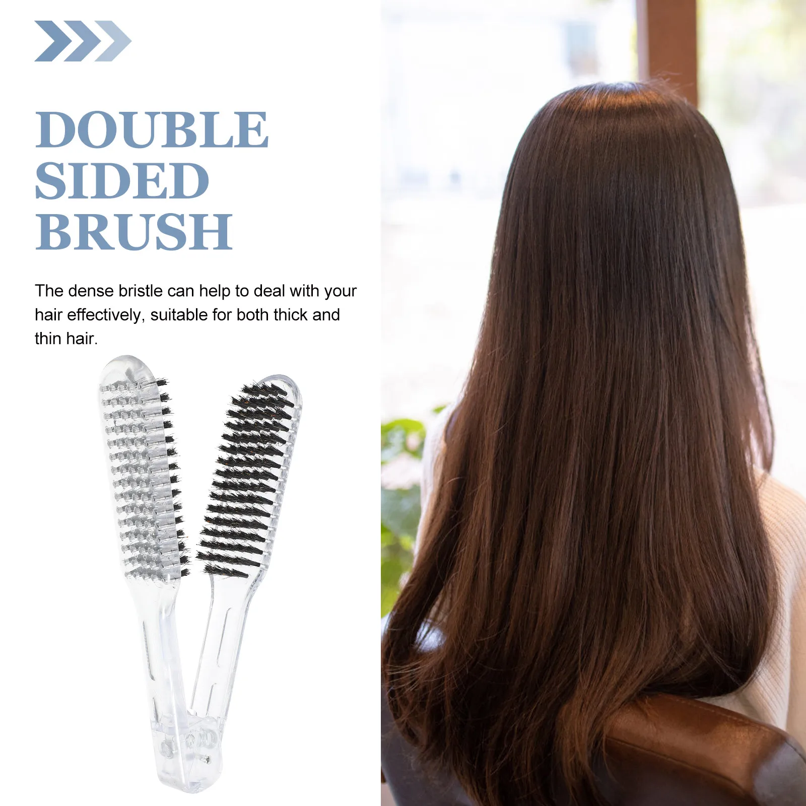 

V-Shaped Hair Straightening Comb for Salon Home Use Lightweight Durable Plastic Clamp Brush Portable Compact Design for Thick