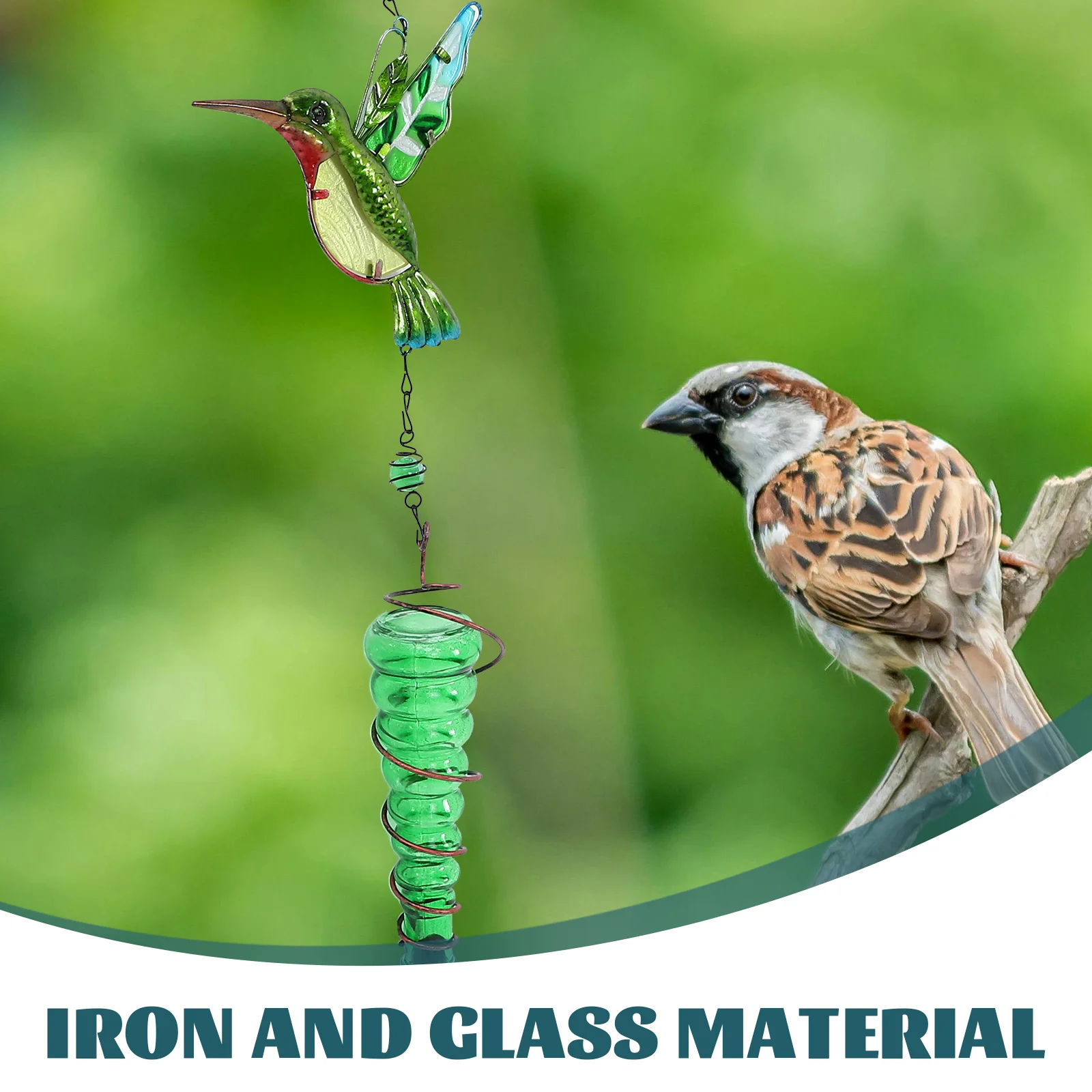 

Glass Enamel Bird Feeder Outdoor Hanging Hummingbird Feeder For Garden Patio Window Water Feeding Station