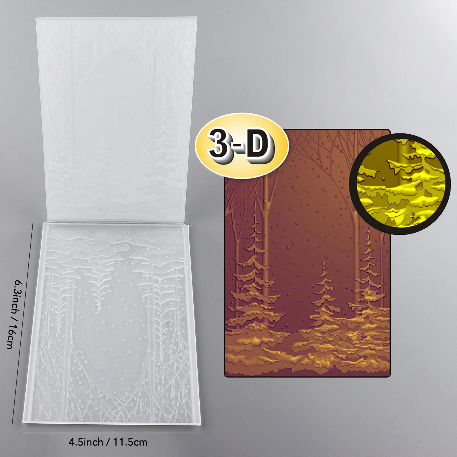 Christmas Snow Forest 3D Embossing Folder For Adding Texture And Dimension to Craft Project Scrabooking Card Embossed Forder