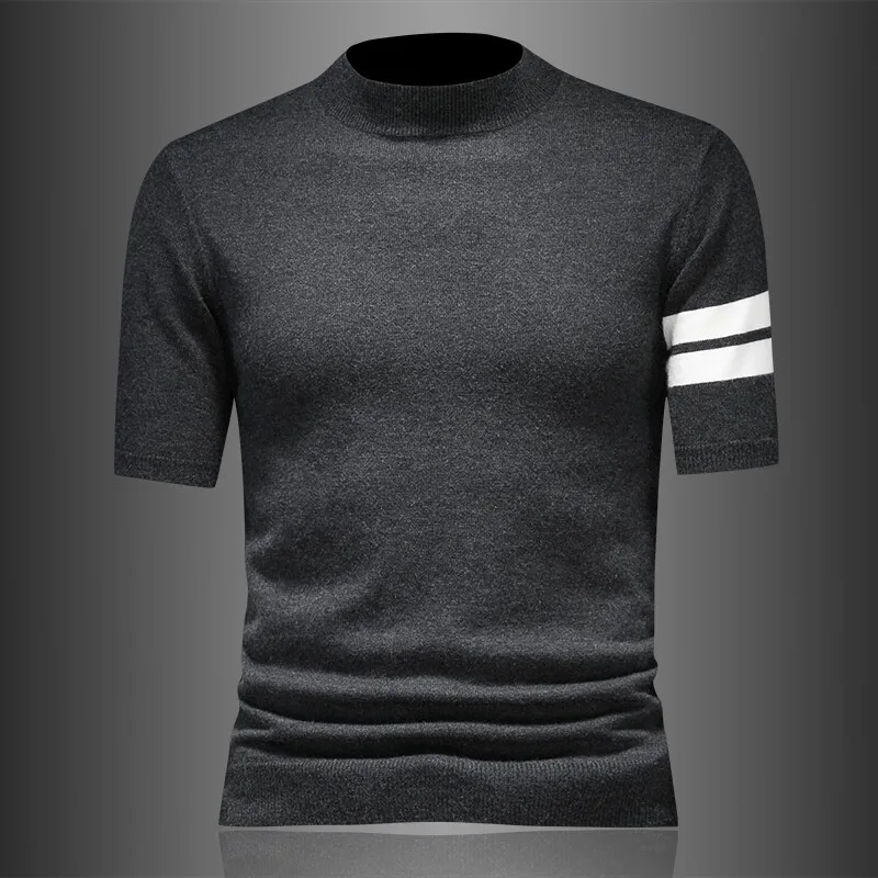

Winter Thiened ort Sve Knitted Wool Sweater for Men f High Collar Embroidered Faionable Base irt Casual Wear