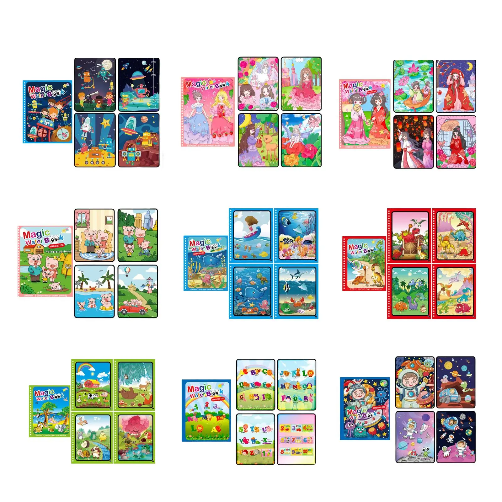 Album do malowania wodą wielokrotnego użytku, zabawka artystyczna, książka do kolorowania wodą, tablica do bazgrołów, rysowanie