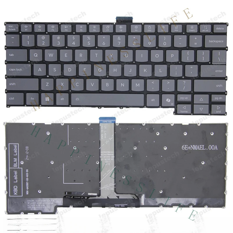 OM+ PARA Lenovo ThinkBook 14 G8 IAL IRL teclado retroiluminado US gris AI