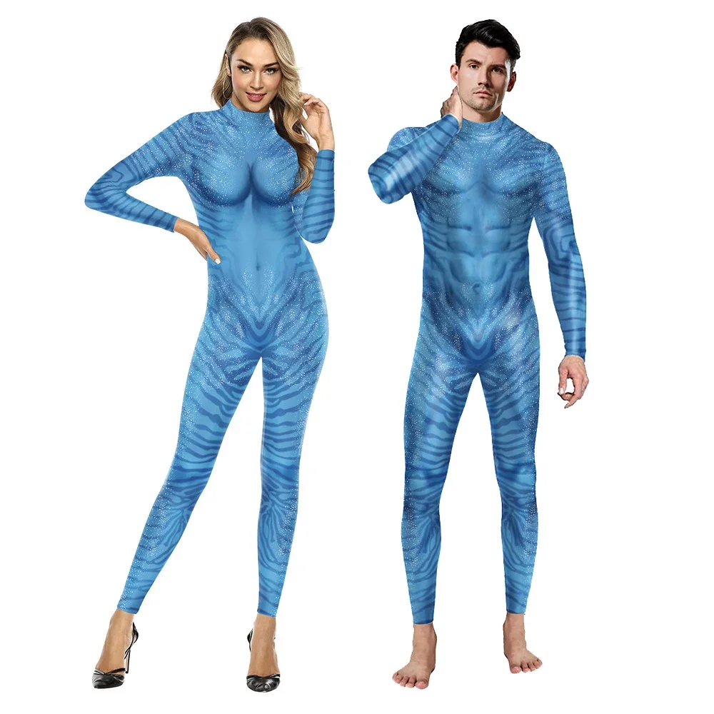 Cosplay filme avatar alienígena 3d macacão feminino masculino trajes conjuntos de halloween zenti vestir-se roupas festa bodysuit disfraz hombre