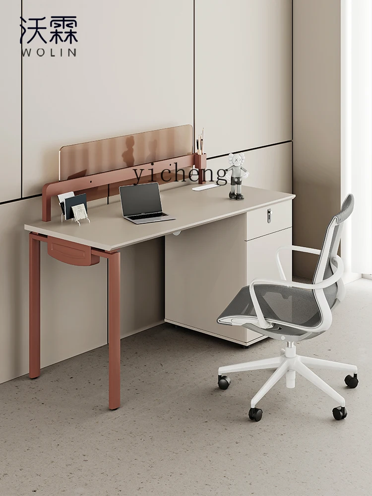 ZK Staff Table Working Seat Single Seat Simple Modern Work Booth Table and Chair Combination Extension