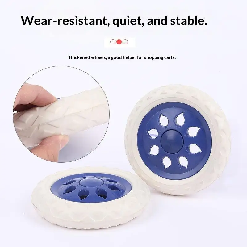 New 2Pcs Fashion Flexible Shopping Cart Wheels Replacement Anti Slip Travelling Trolley Caster Wear-resistant Tire Wheel Fashion