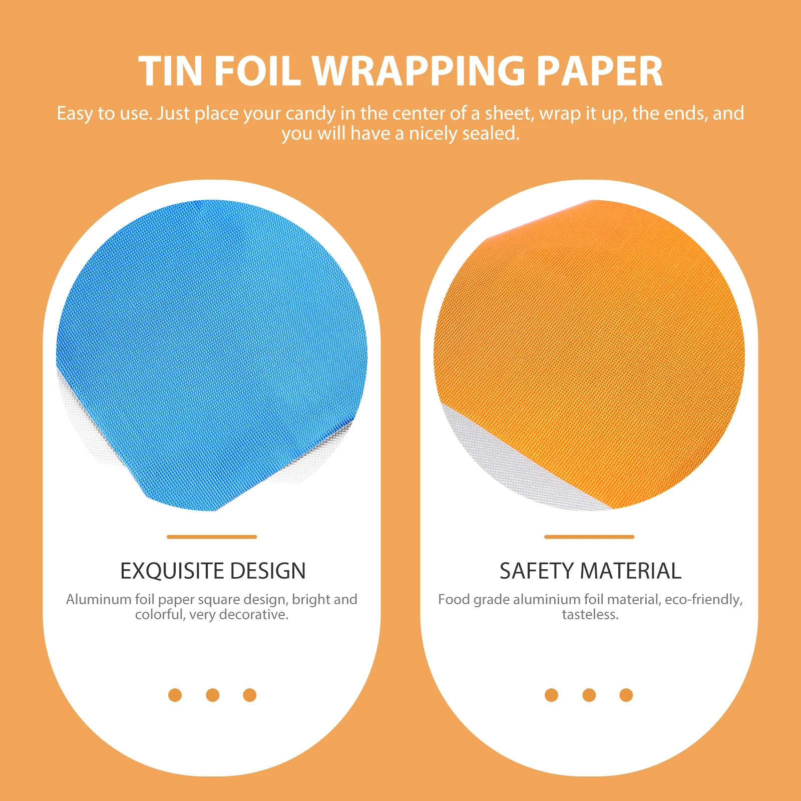 

600 pcs Candy Wrappers Food Grade Aluminium Foil Paper for Chocolates Sweets DIY Crafts Home Party Baking Tools Use
