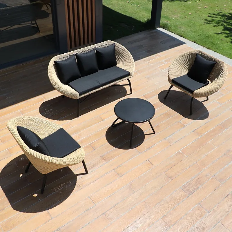 Outdoor tables and chairs Balcony rattan chairs sofa furniture, rattan terrace villa chairs c