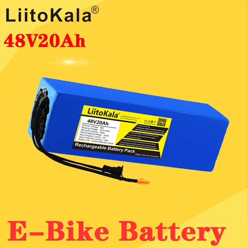 LiitoKala 48V 20Ah Ebike Battery 48V 1500W for electric bike battery for bike Powerful electric bicycle battery XT60/T/XT90