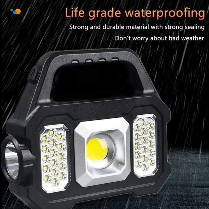 1 Set LED Flashlight Solar Flashlights High Lumens Super Bright,Solar Panels,6 Modes,IPX4 Waterproof Spotlight