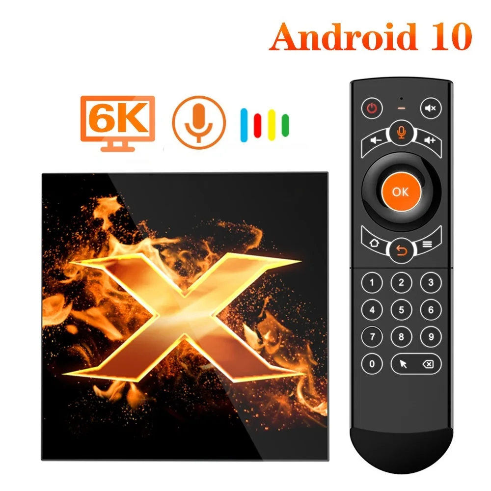 Top X1 Smart tv box android 10 4g 64gb 4K 1080p 2.4G&5G Wifi BT Google Voice Assistant Youtube Player TVBOX Set Top Box