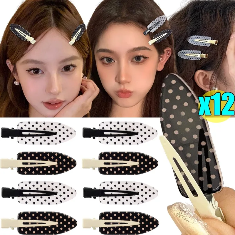 

Black White Polka Dot Acrylic Hair Clips Women Retro Duckbill Clip Suitable for Daily Wear Party Hairpins Hair Accessories