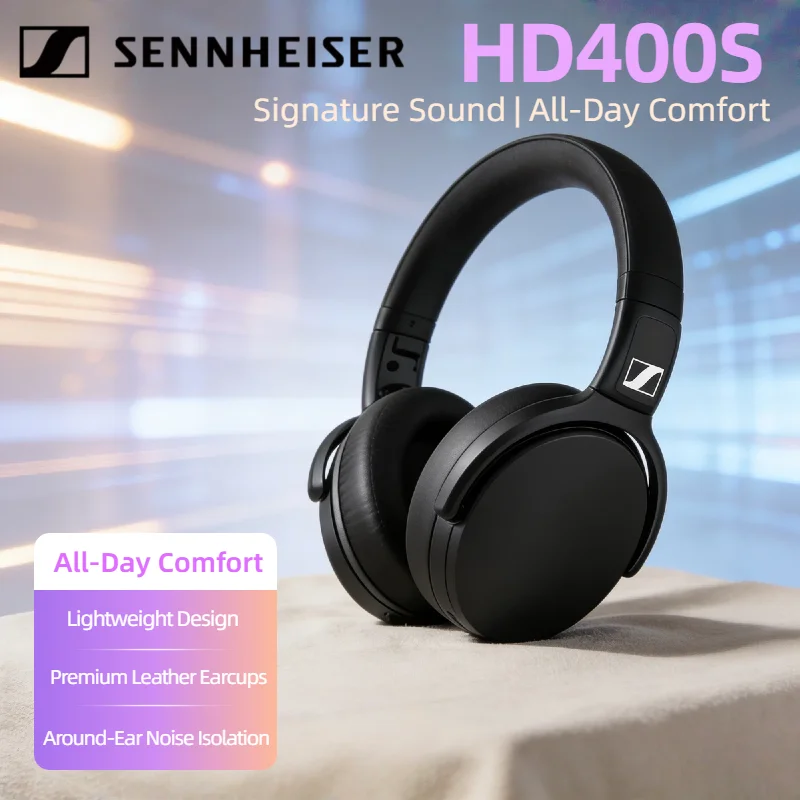 

Проводные наушники Sennheiser HD400S с шумоподавлением, стереозвуком, глубокими басами, складные, с микрофоном, накладные, для смартфона, путешествий и прослушивания музыки