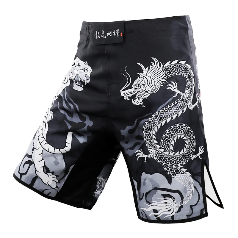 Pantalones cortos deportivos de boxeo y lucha MMA, pantalones cortos de cinco puntos para entrenamiento de lucha integral al aire libre, Fitness,