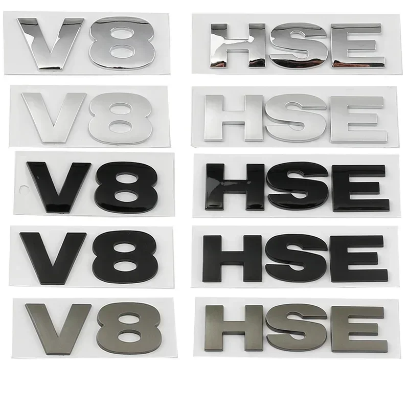 3D ABS HSE V8 Letters Rear Trunk Fender Badge Emblem Decals Sticker For Land Range Rover Sport Vogue Discovery 4 Car Accessories