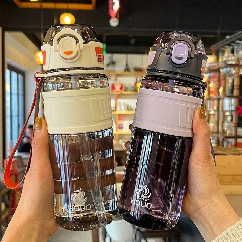 Botella de agua de viaje de 1L para deportes, taza de agua de plástico para niña, niño, escuela, portátil, 1 litro, 750ml, hervidor de agua, Fitnes, gimnasio, Drinkware