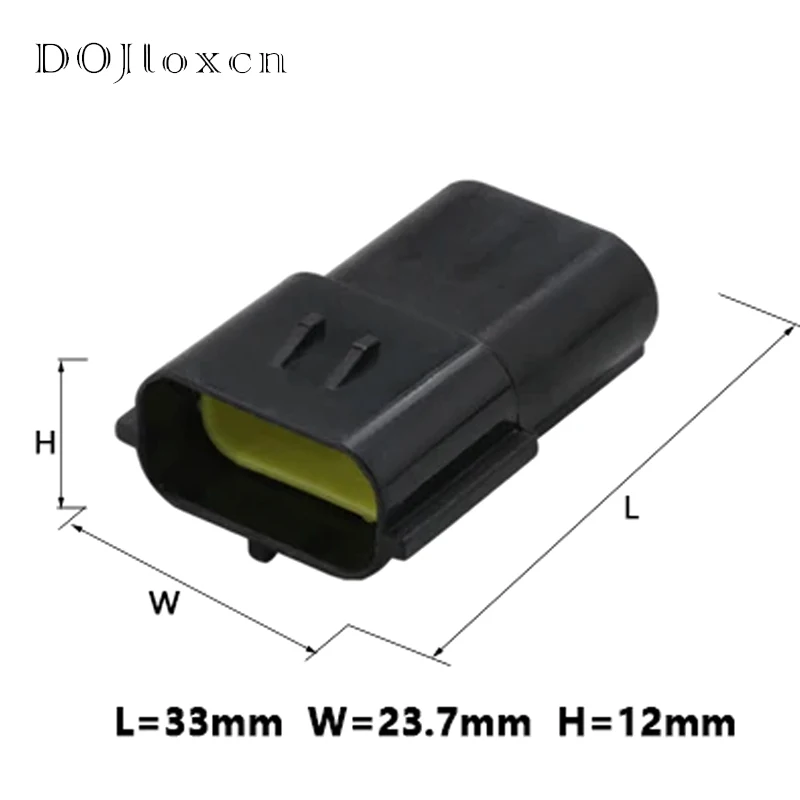 1/5/10/20/50 Sets 3 Pin Automotive Waterproof Black Male Female Connector Car Auto Sealed Truck Denso Scket 174359-2 174357-2