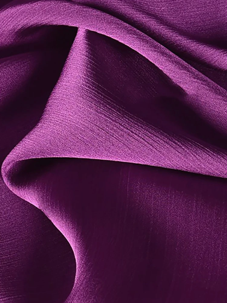 Purple Series Glossy Satin Crepe Fabric Textured Striped Chiffon for Sewing Dresses Clothes by Half Meter