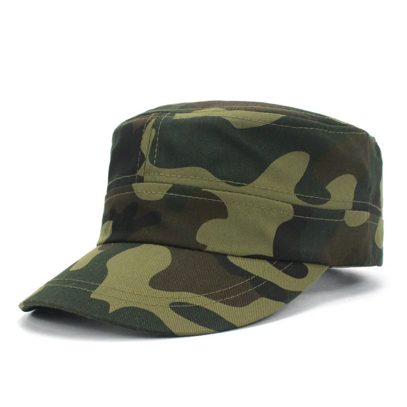 Camouflage Men\'s Vintage Baseball Caps Cotton Flat Cap Adjustable Outdoor Breathable Visor Sun Protective Casual Hat Men Women