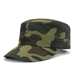 Camouflage Men's Vintage Baseball Caps Cotton Flat Cap Adjustable Outdoor Breathable Visor Sun Protective Casual Hat Men Women